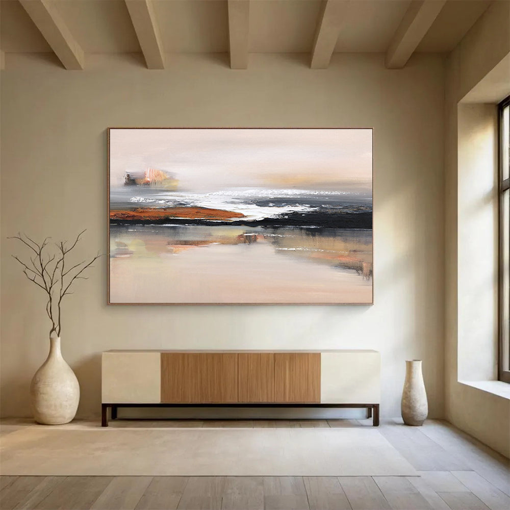 Energetic Large Abstract Canvas with Vivid Textured Shapes for Living Room & Hotel Suite DKH914