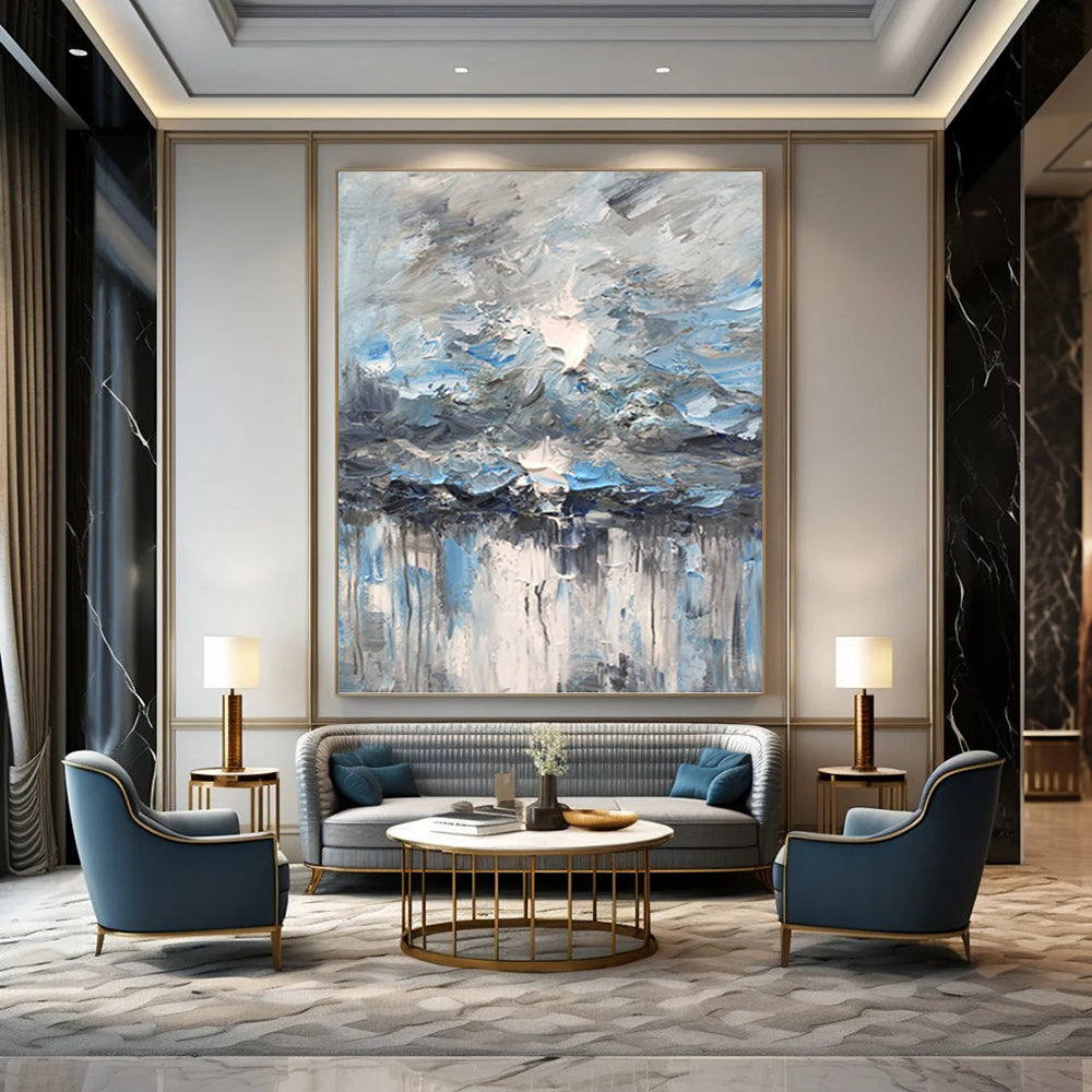 Elegant Hand - Painted Textured Abstract for Hotel & Dining Room DKH1291