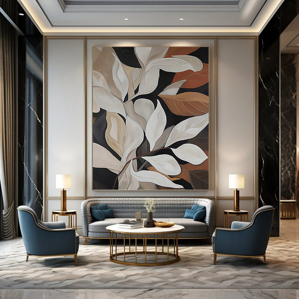Expertly Conceived Hand - Rendered Textured Canvas Painting for Hallway & Bar DKH1125