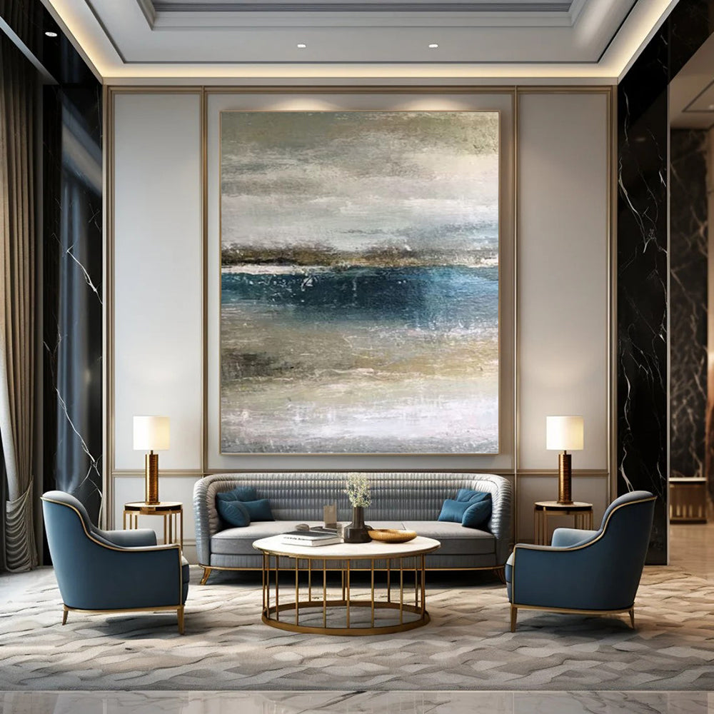 Inspiring Textured Abstract Mural for Living Room & Office DKH0945