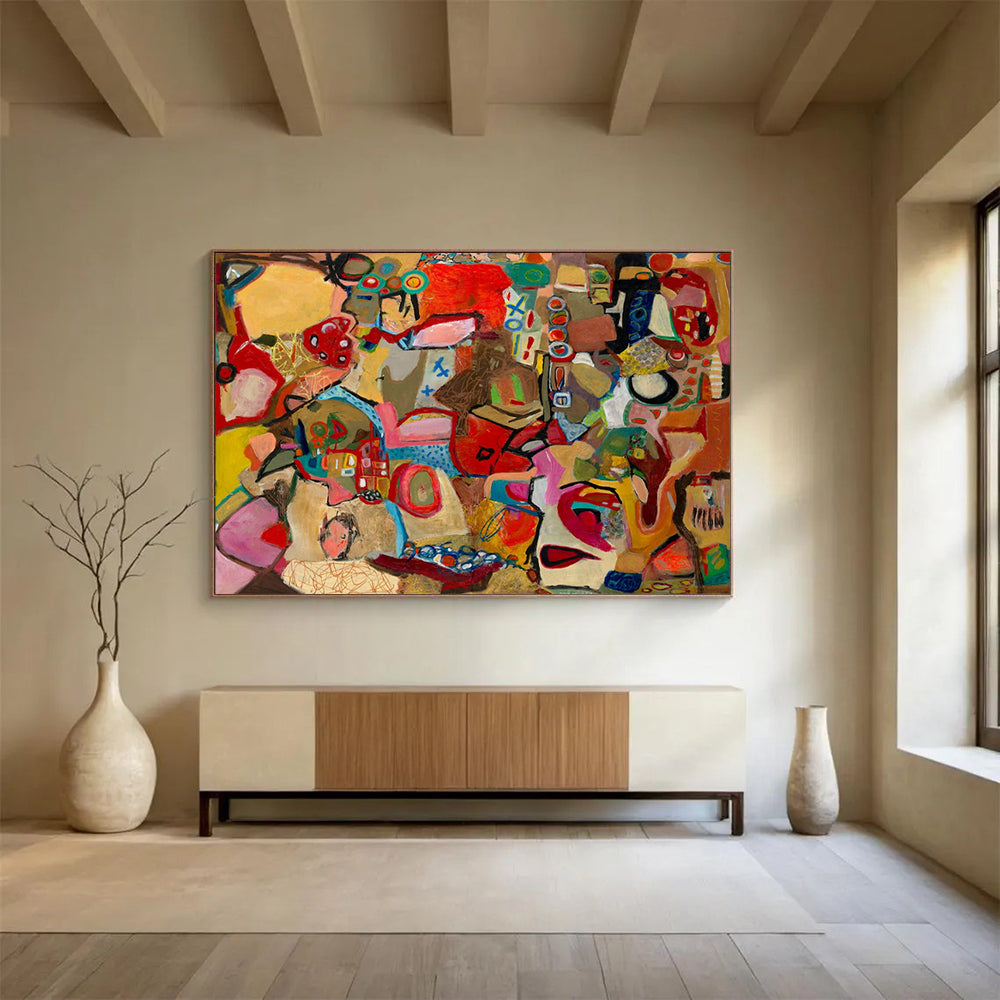 Colorful Abstract Narrative - Intriguing Living Room or Office Art DLZ240