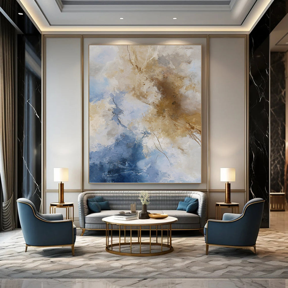 Massive Custom - Textured Hand - Painted Abstract Wall Decor for Living Room & Hotel Lobby DKH1020