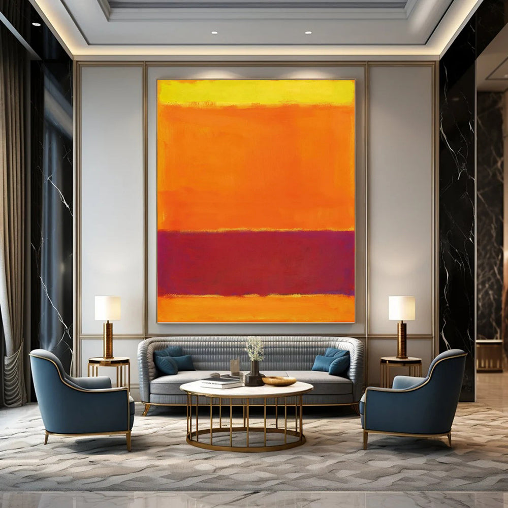 Monumental Vertical Hand - Painted Custom Abstract Tapestry (with Celestial Textures) for Office and Hotel Lobby DKH1607