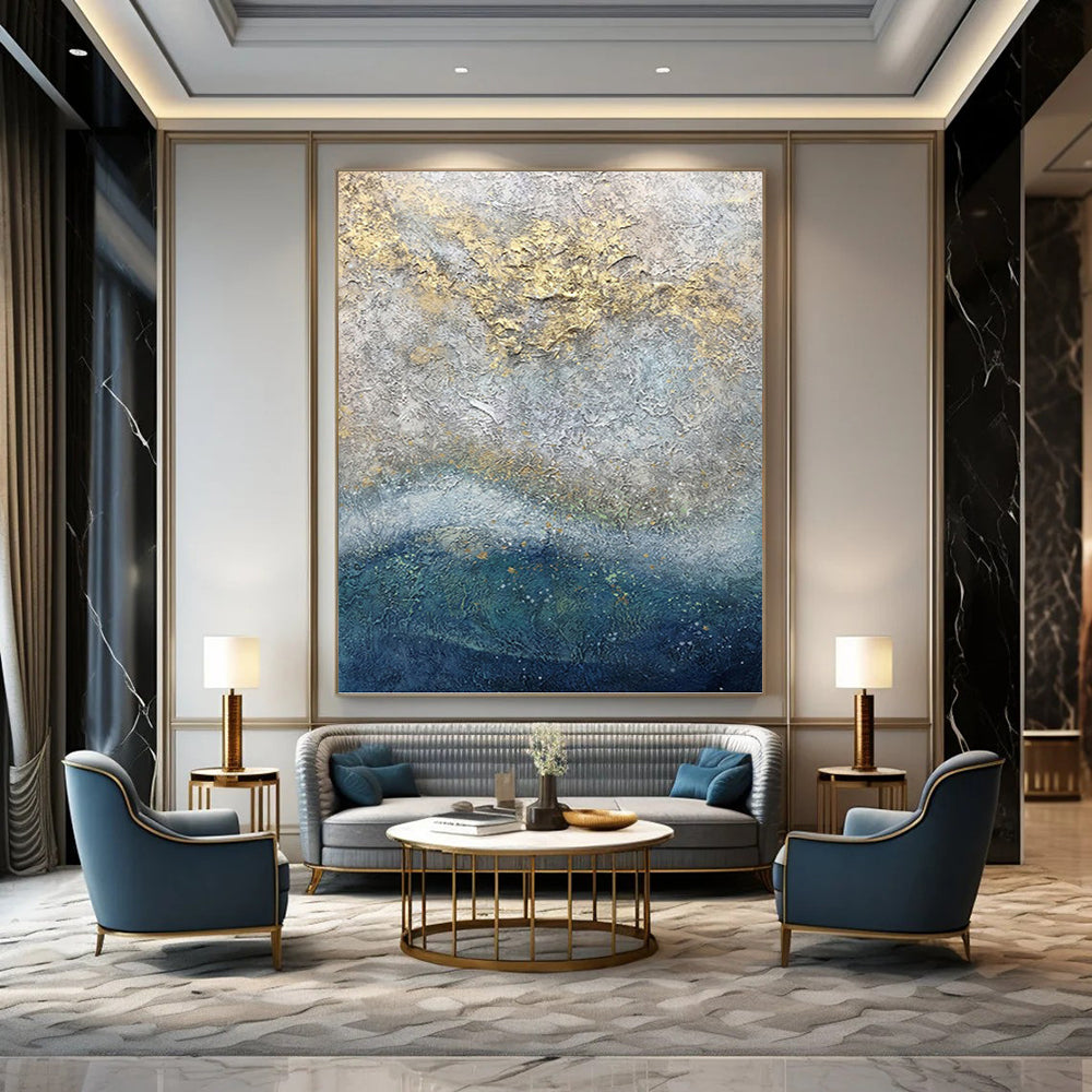 Delicately Textured Abstract Painting for Bedroom & Office DKH0958