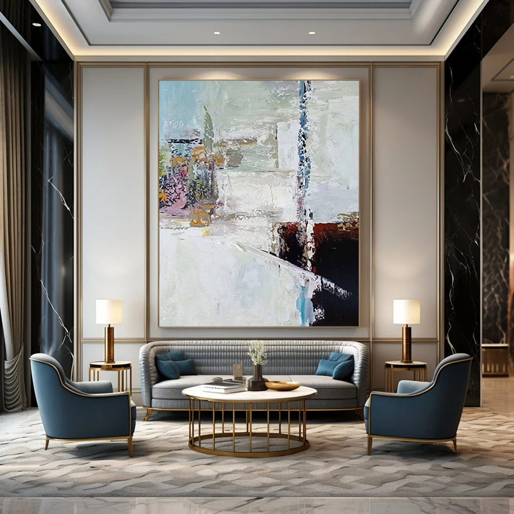 Immense - Proportioned Hand - Painted Custom Abstract Painting for Office and Living Room DTP040