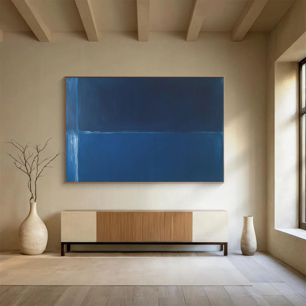 “Two - Toned Blue Minimalist” - Color - Field Painting On Canvas HB0524