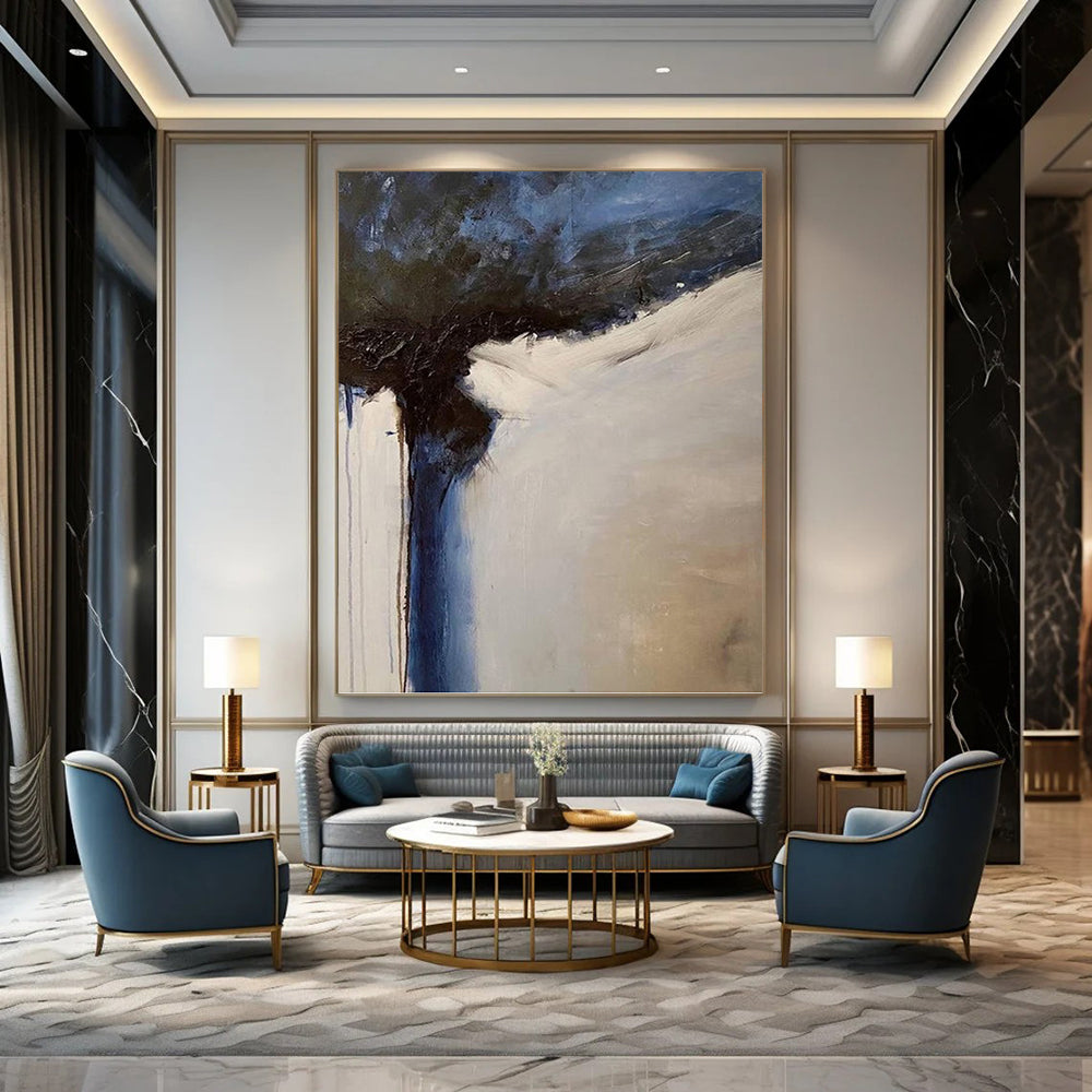 Mammoth - Scaled Hand - Painted Custom Abstract Canvas (with Three - Dimensional Textures), Beautifying Living Room and Entryway DKH1499