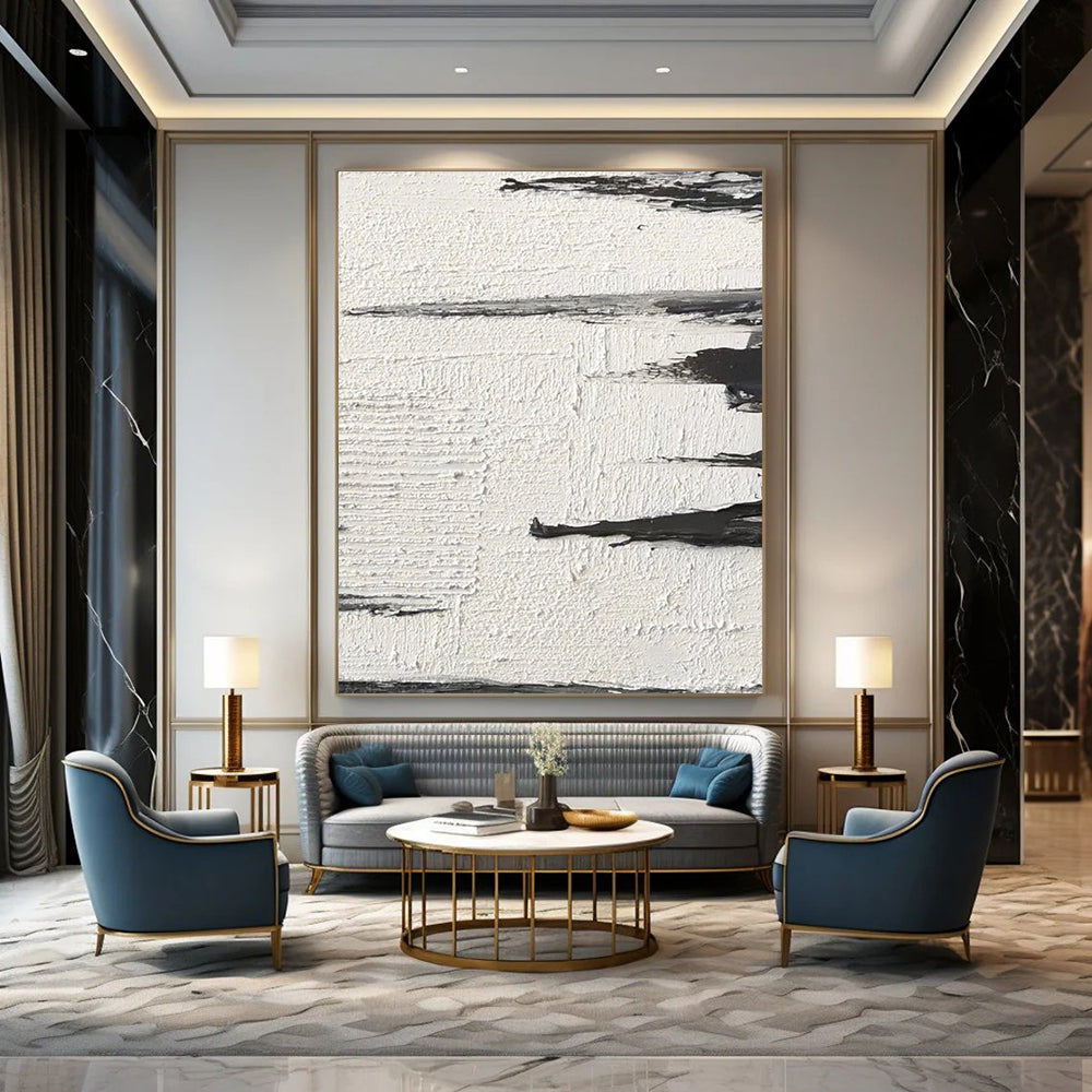 Hand-Painted Large Custom Abstract Art for Living Room & Hallway DTP384