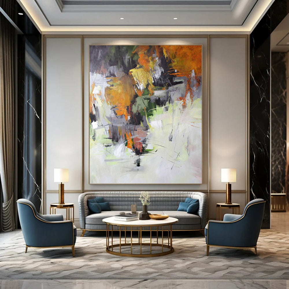 Vast Custom - Textured Hand - Painted Abstract Mural for Bedroom & Office DKH1021