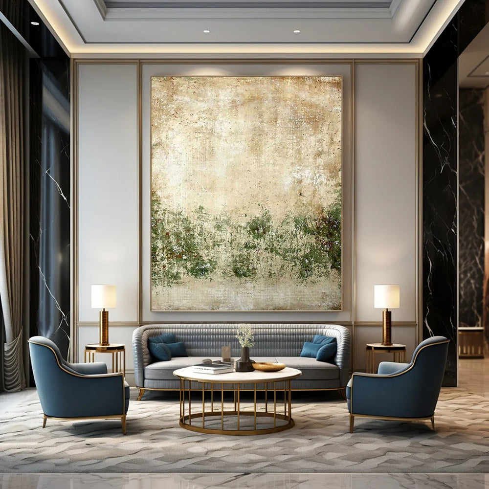 Super - Sized Hand - Painted Textured Custom Abstract Painting, for Bar and Hotel DKH1483