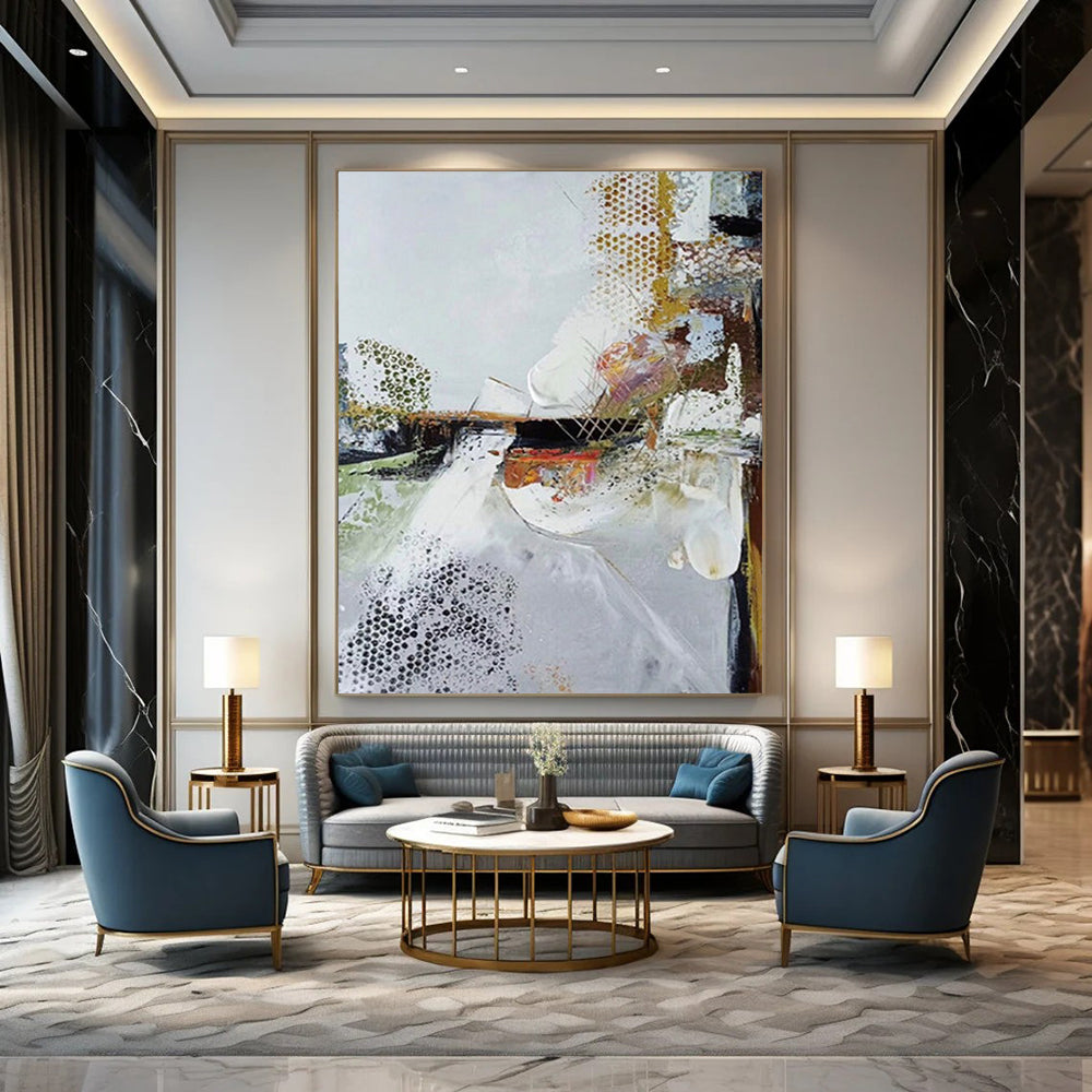 Extended - Reach Hand - Painted Textured Custom Abstract Painting for Dining Room and Living Room DTP047
