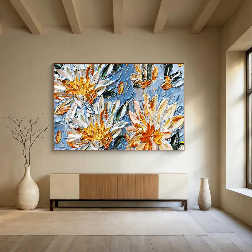 Dramatic Large Abstract Canvas for Dining Room & Entryway DKH896