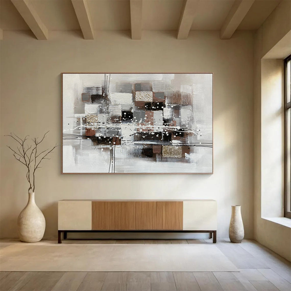 “Dynamic Reverberations” Giant Abstract Artwork for Living Room & Dining Room DKH354
