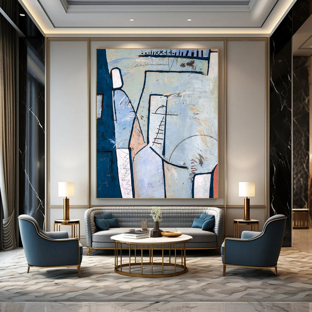 Alluring Huge-Scale Hand-Painted Abstract Art: Elevate Your Office & Living Room LargeART2393