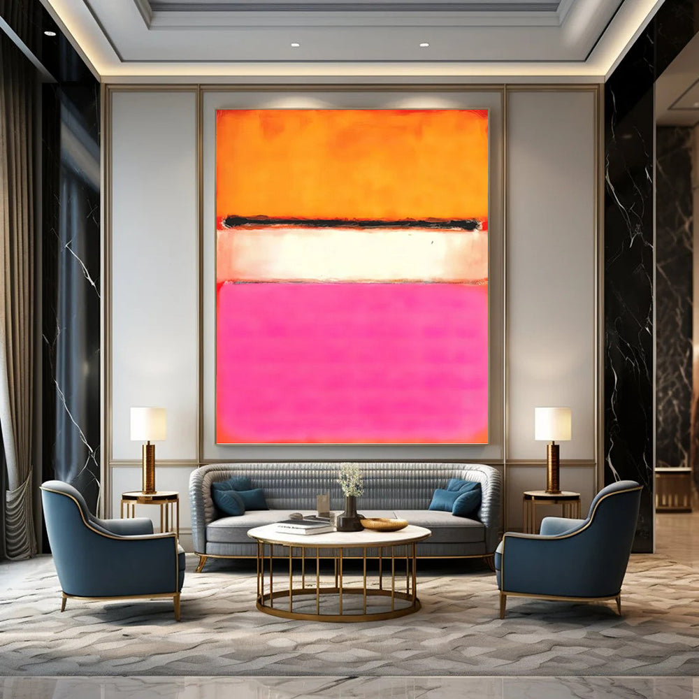 Gargantuan Vertical Hand - Painted Textured Custom Abstract Canvas with Coral - Reef Textures, for Entryway and Hallway DKH1608