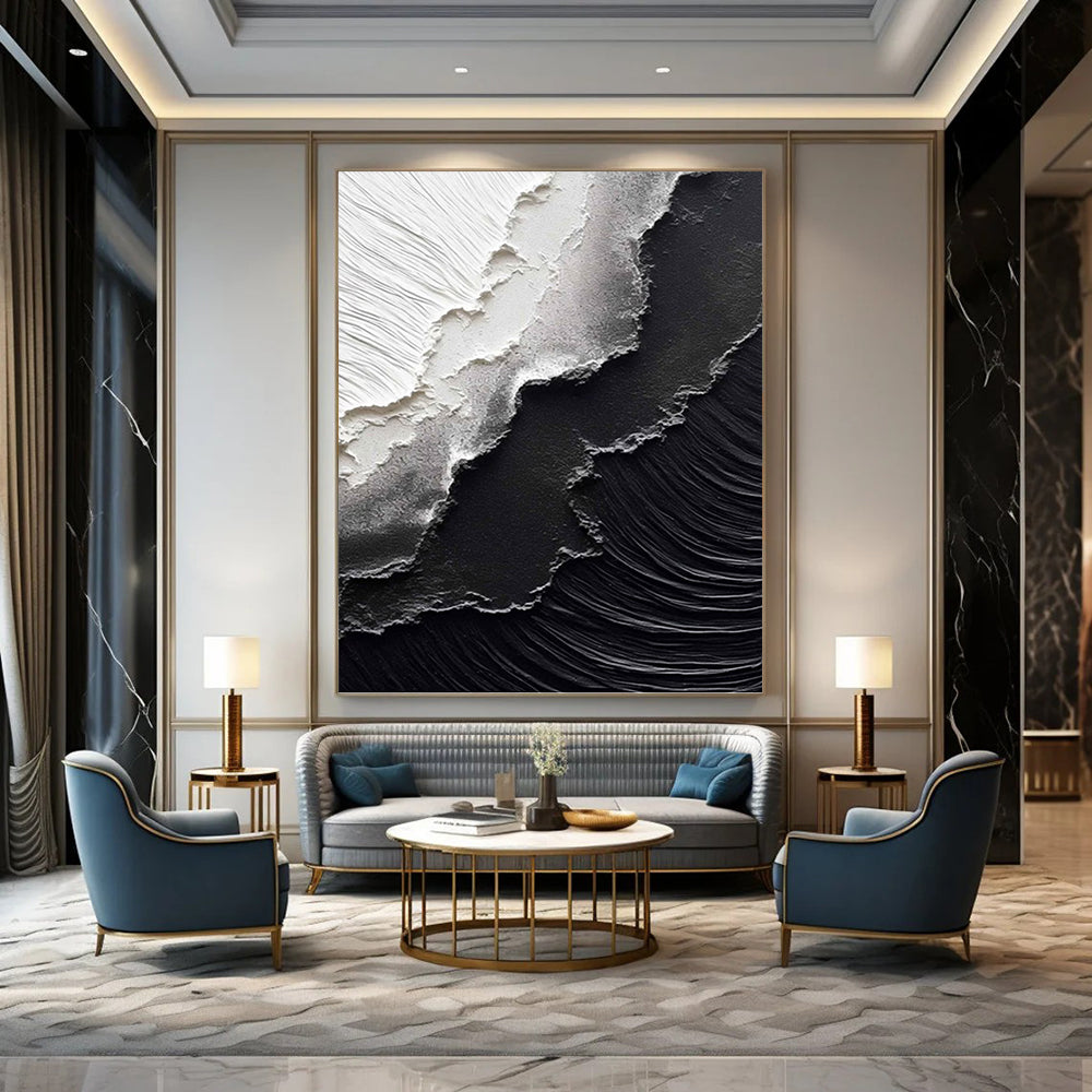 Mega - Sized Hand - Painted Textured Custom Abstract Artwork, for Bedroom and Entryway DKH1475