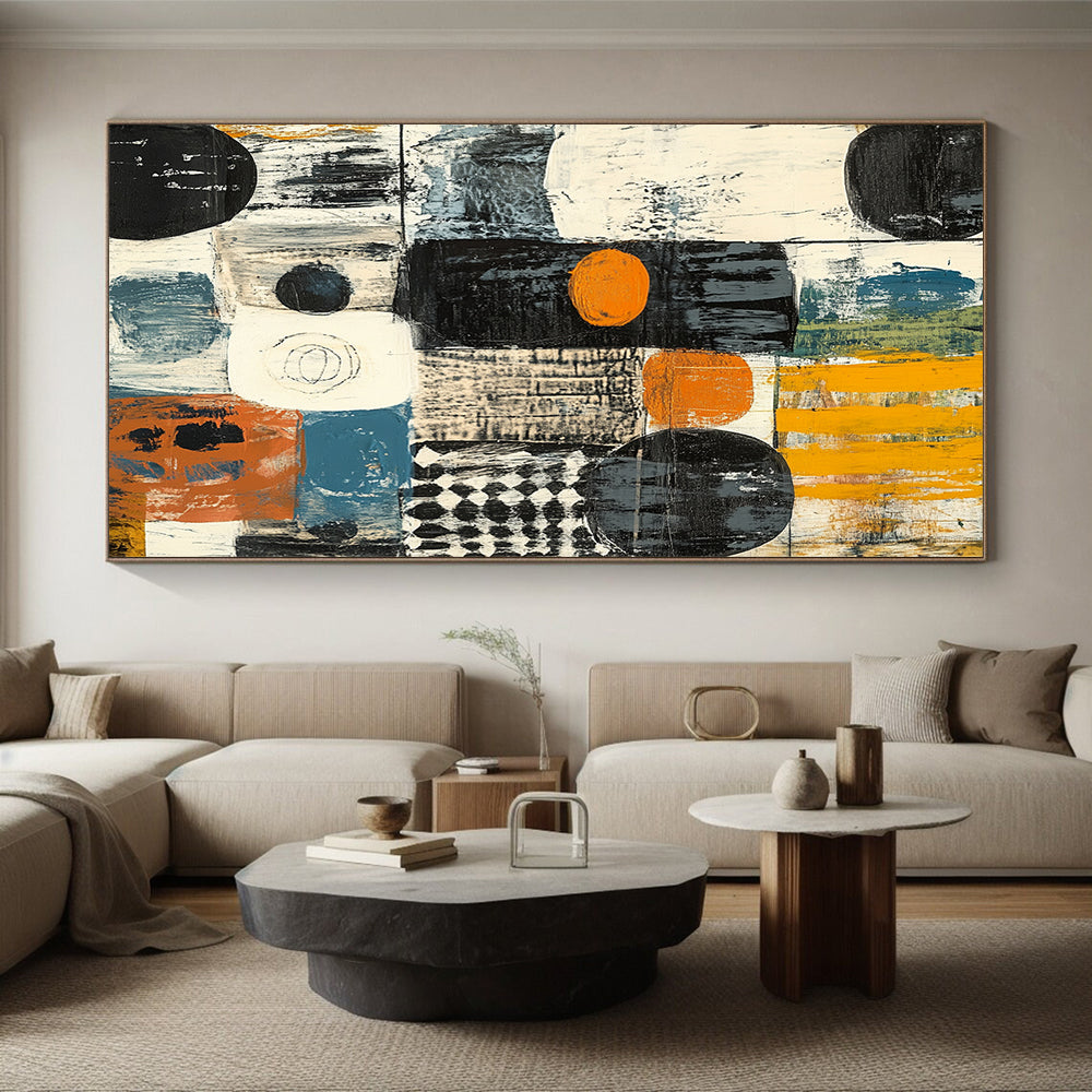 Colorful Abstract Blocks "Playful Composition" Painting On Canvas HB296