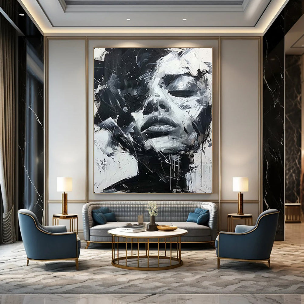Hand-Painted Large-Scale Textured Abstract Wall Art for Office & Loft LargeART2139