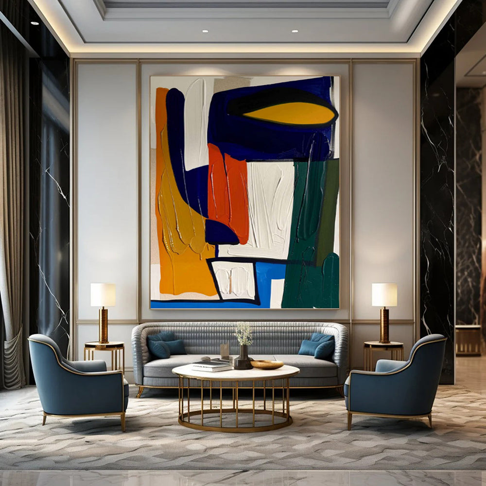 Vast Hand - Painted Textured Abstract Mural for Office & Bedroom DKH1187
