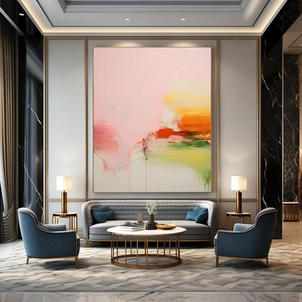 Large Hand - Painted Custom Textured Abstract Artwork for Bar & Hotel Lobby DKH0991