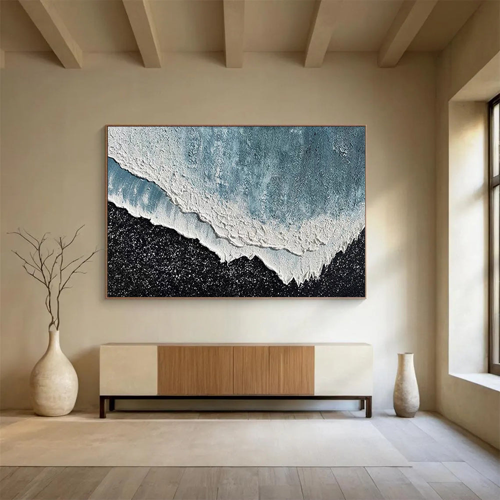 Textured Ocean Wave - Coastal Bathroom or Living Room Art DLZ207