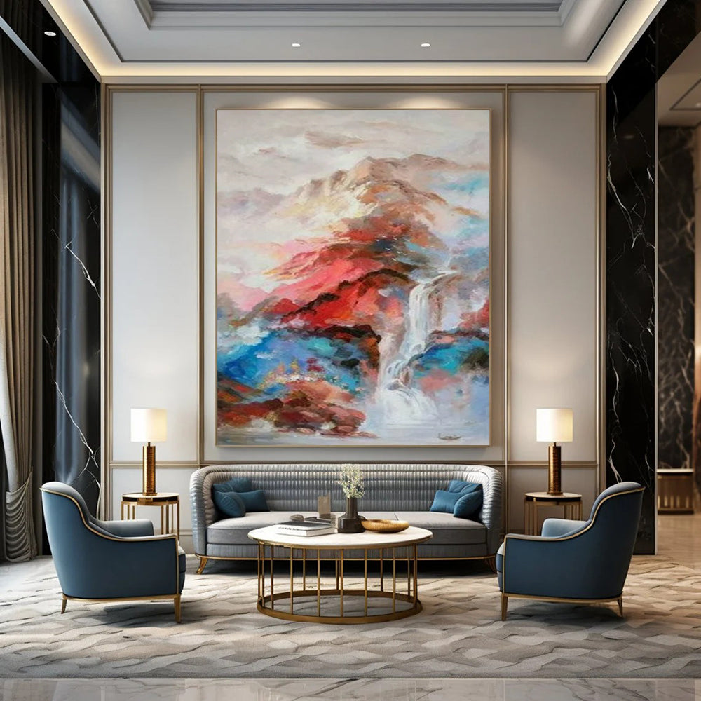 Gigantic Hand-Painted Abstract Mural for Living Room & Dining Room LargeART2346