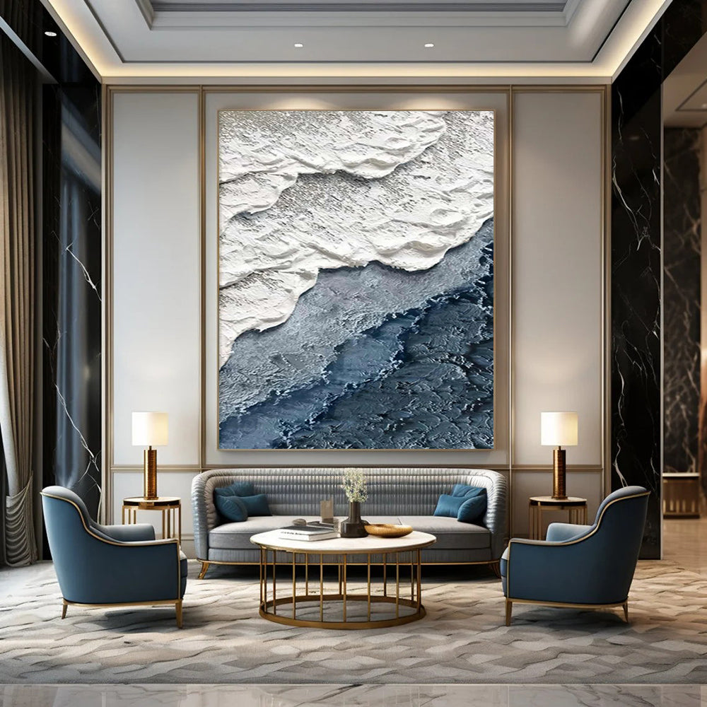 Hand-Painted Large Custom Abstract Paintings: Textured Styles for Dining Room & Bar DTP325