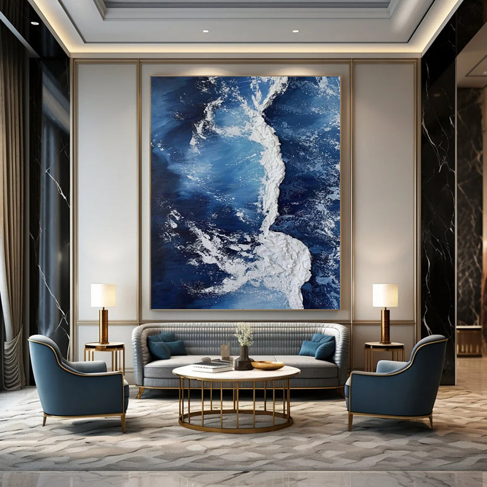 Hand-Painted Large Custom Abstract Art for Bedroom & Living Room DTP335