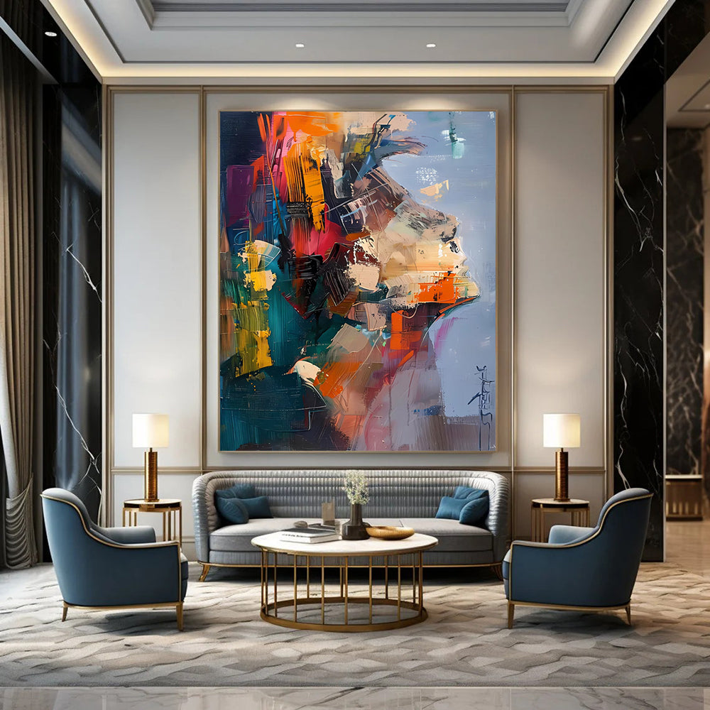 Hand-Painted Large Custom Abstract Creations for Bedroom & Office DTP285