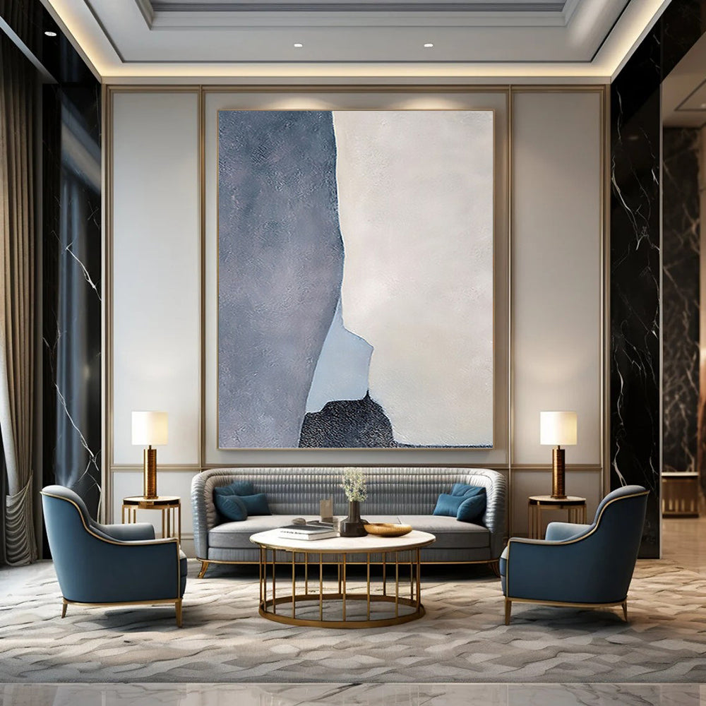 Titanic - Scale Vertical Hand - Painted Custom Abstract Saga (with Layered Textures), for Bedroom and Living Room DKH1539