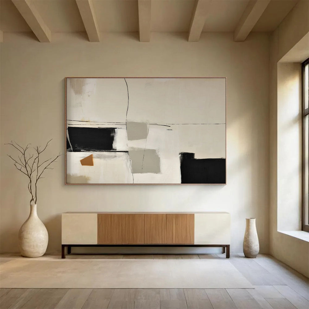 “Artistic Harmonies” Large - Format Abstract Mural for Bedroom & Dining Room DKH248