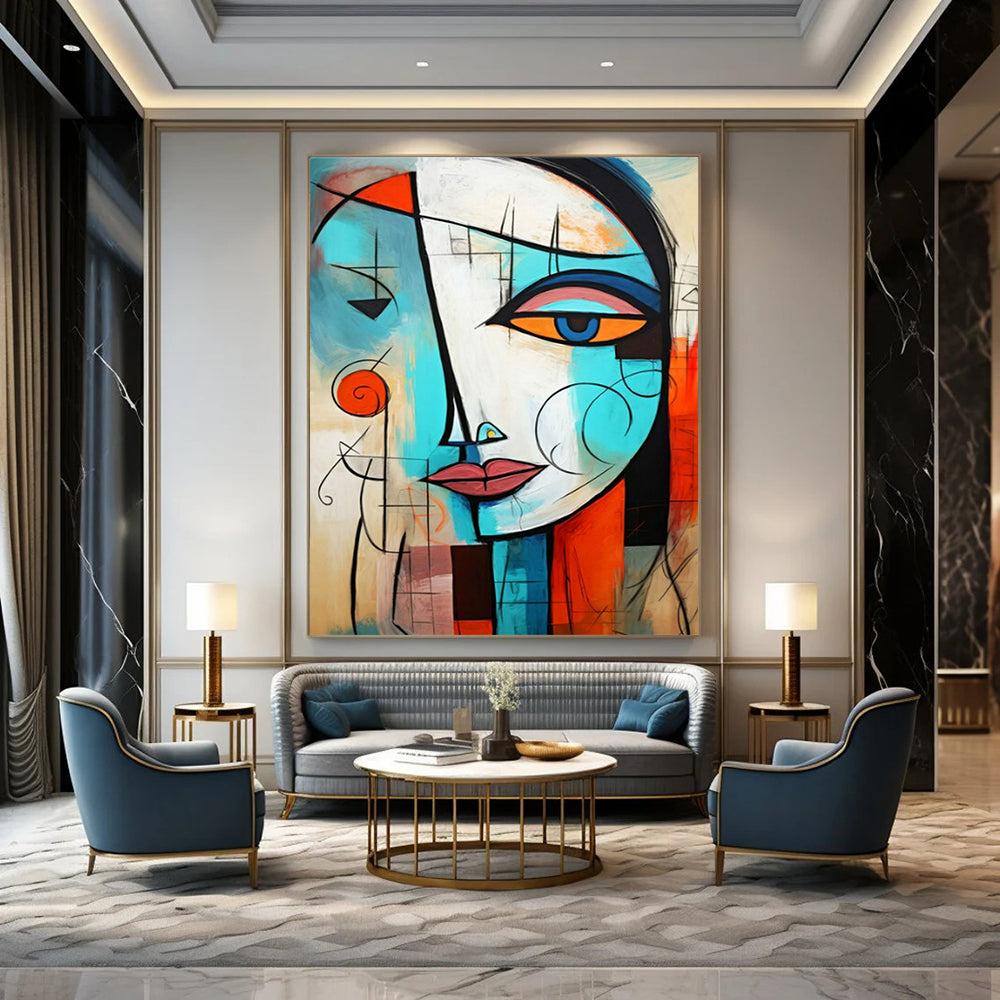 Expansive Hand-Painted Abstract Artworks for Bedroom & Kids' Room LargeART2213
