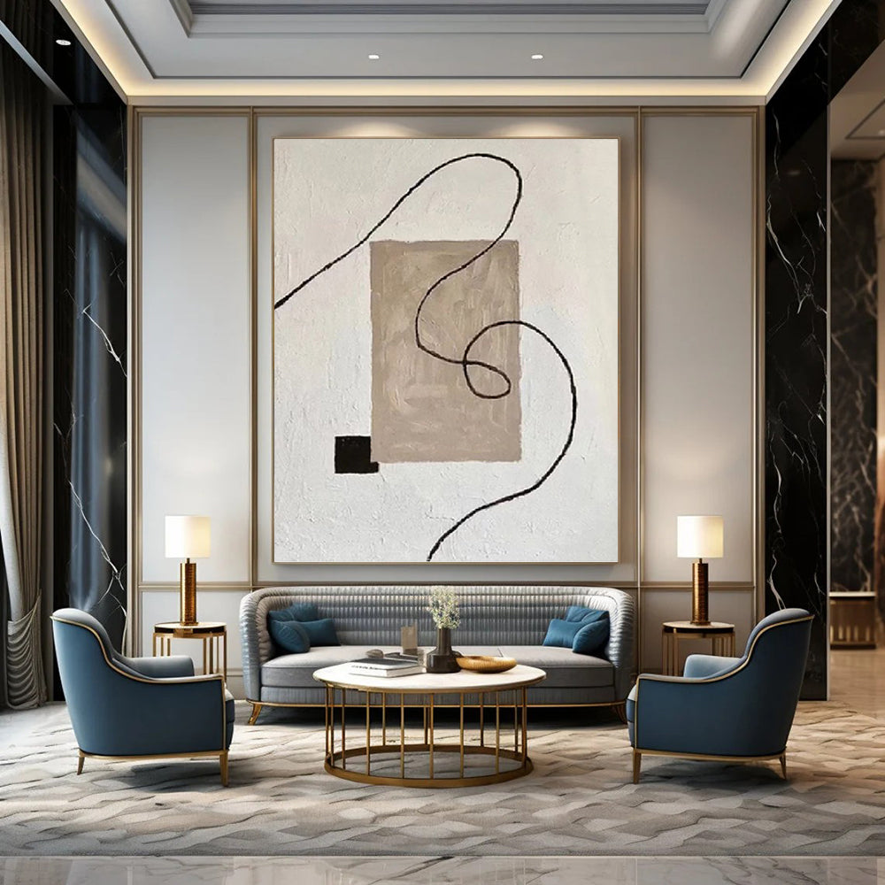 Whimsical Hand - Painted Textured Abstract for Dining Room & Hallway DKH1327