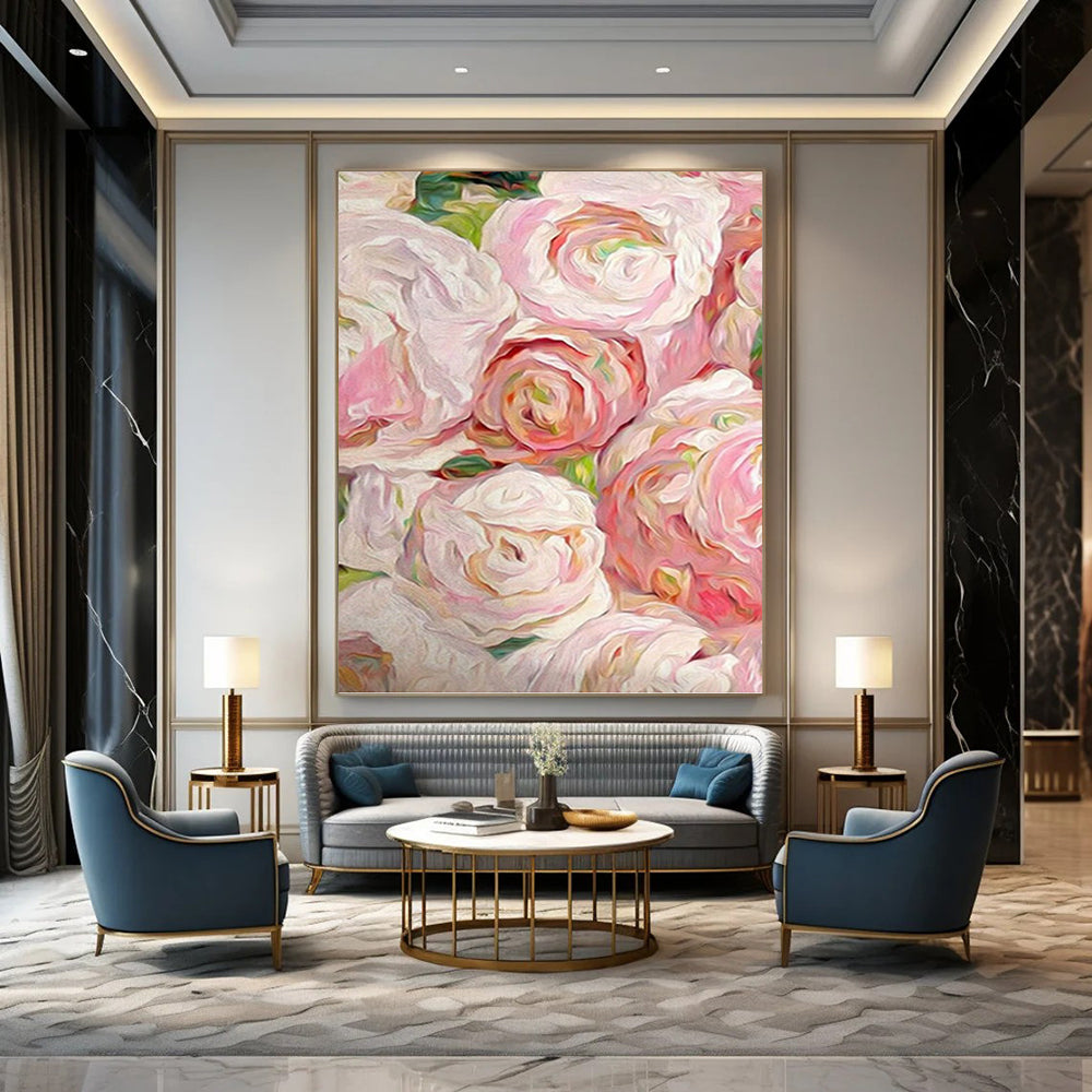 Large Hand - Painted Custom Textured Abstract Mural for Bar & Hotel Lobby DKH0983