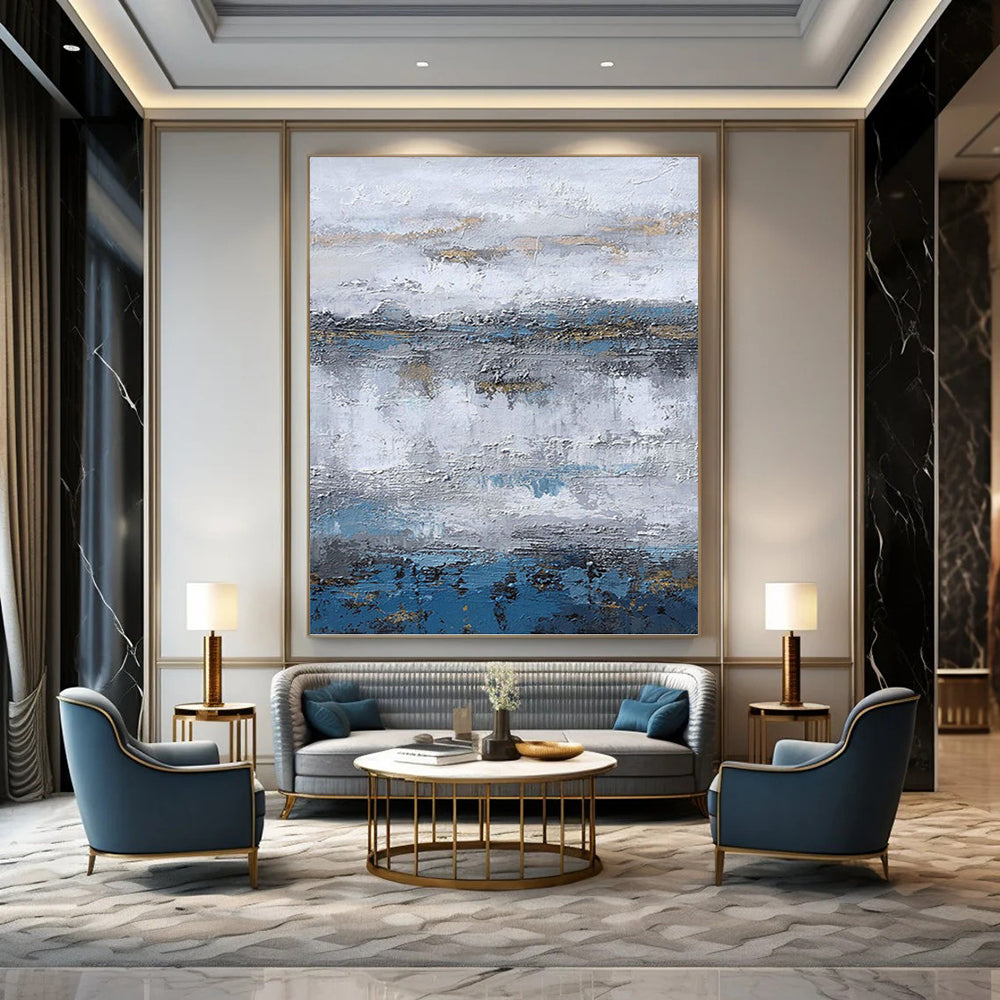 Oversized Hand - Painted Textured Abstract Painting for Greenhouse & Botanical Garden DKH1226