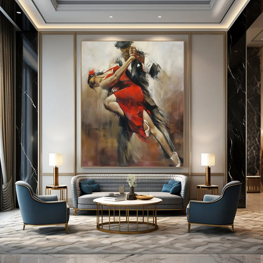 Custom Vertical Hand - Painted Large Abstract Gem for Bedroom and Hotel DKH1637