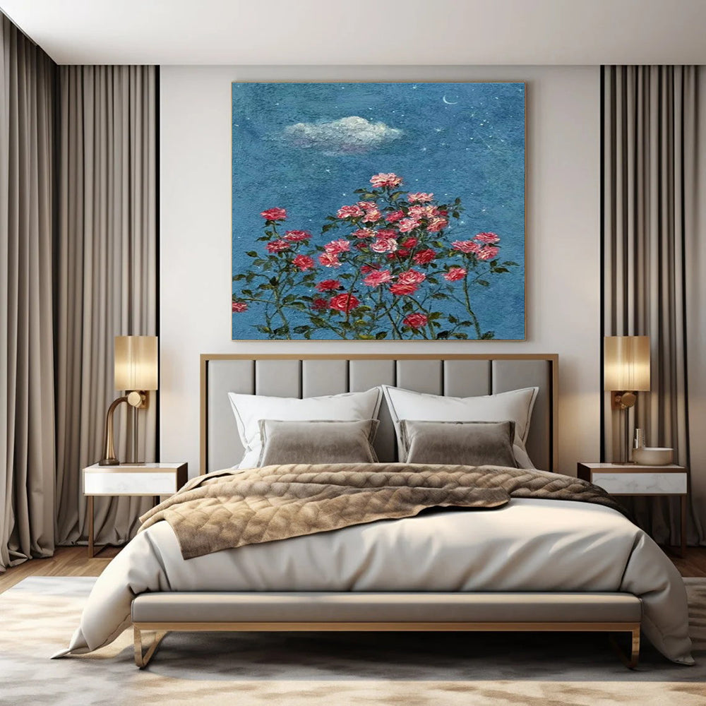 Large-Scale Custom Hand-Painted Abstract Canvas for Bedroom & Hotel Pet-Friendly Areas LargeART1454