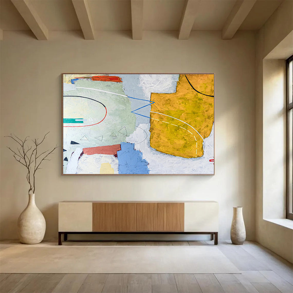 Striking Hand - Painted Abstract Painting for Entryway & Bar DKH559