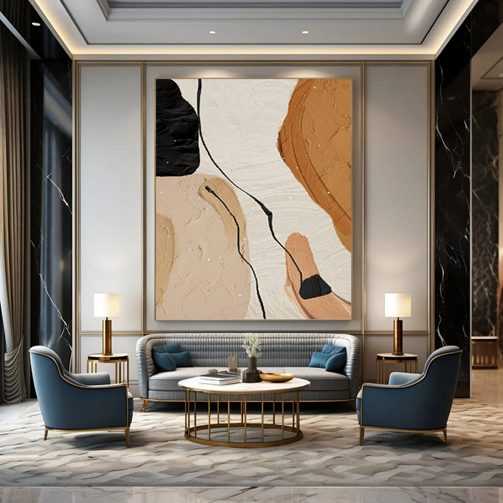 Immense - Reach Hand - Painted Custom Abstract Overture (with Intricate Textures), for Hallway and Entryway DKH1513