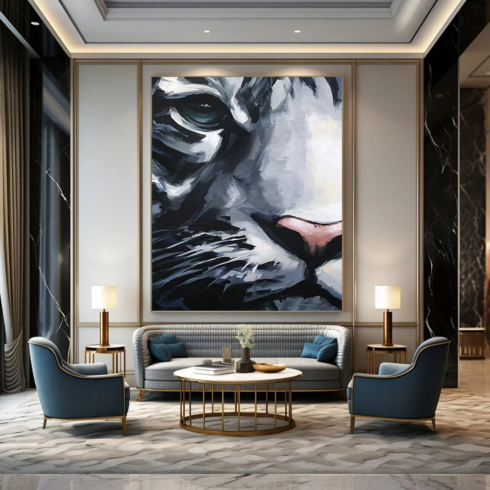 Extra - Large - Scale Hand - Painted Custom Abstract Painting (with Abundant Textures), Suitable for Office and Dining Room DKH1454