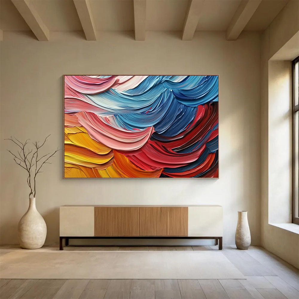 “Textured Color Waves” - Blue, Pink, Yellow, Textured Color Waves HB1139