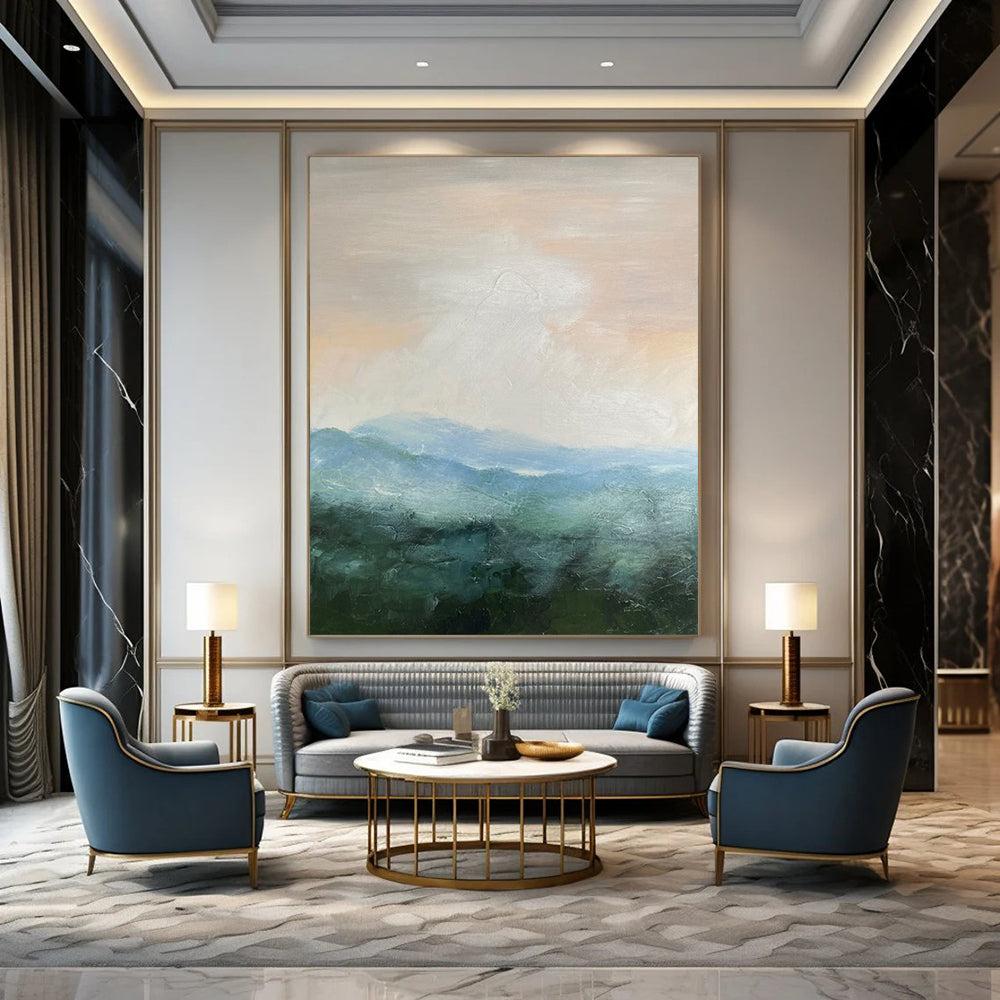 Extended Hand - Painted Textured Custom Abstract Painting for Bedroom and Bar DTP010