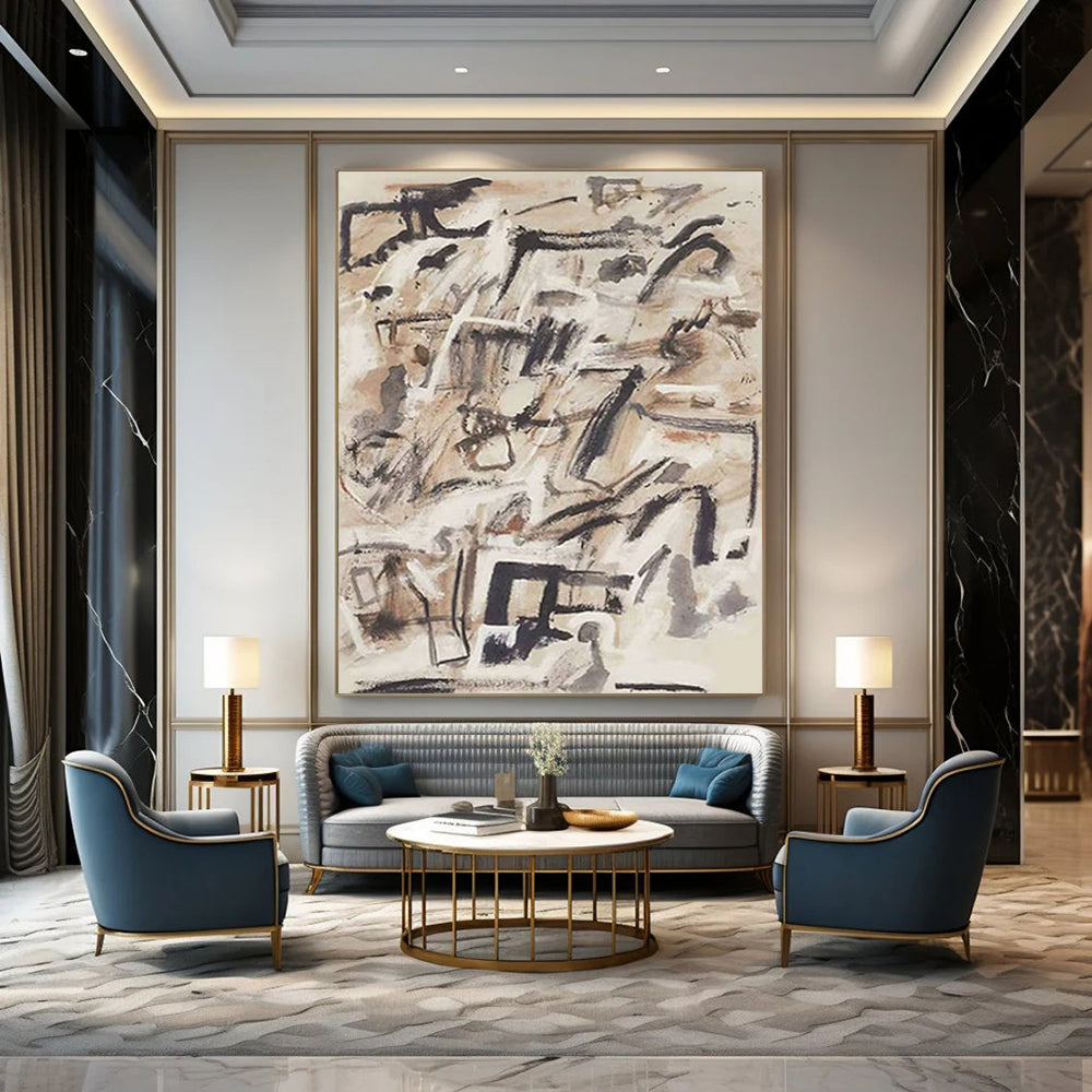 Faceted Textures: Stupendous Custom Abstract Creation for Living Room and Hotel DTP143