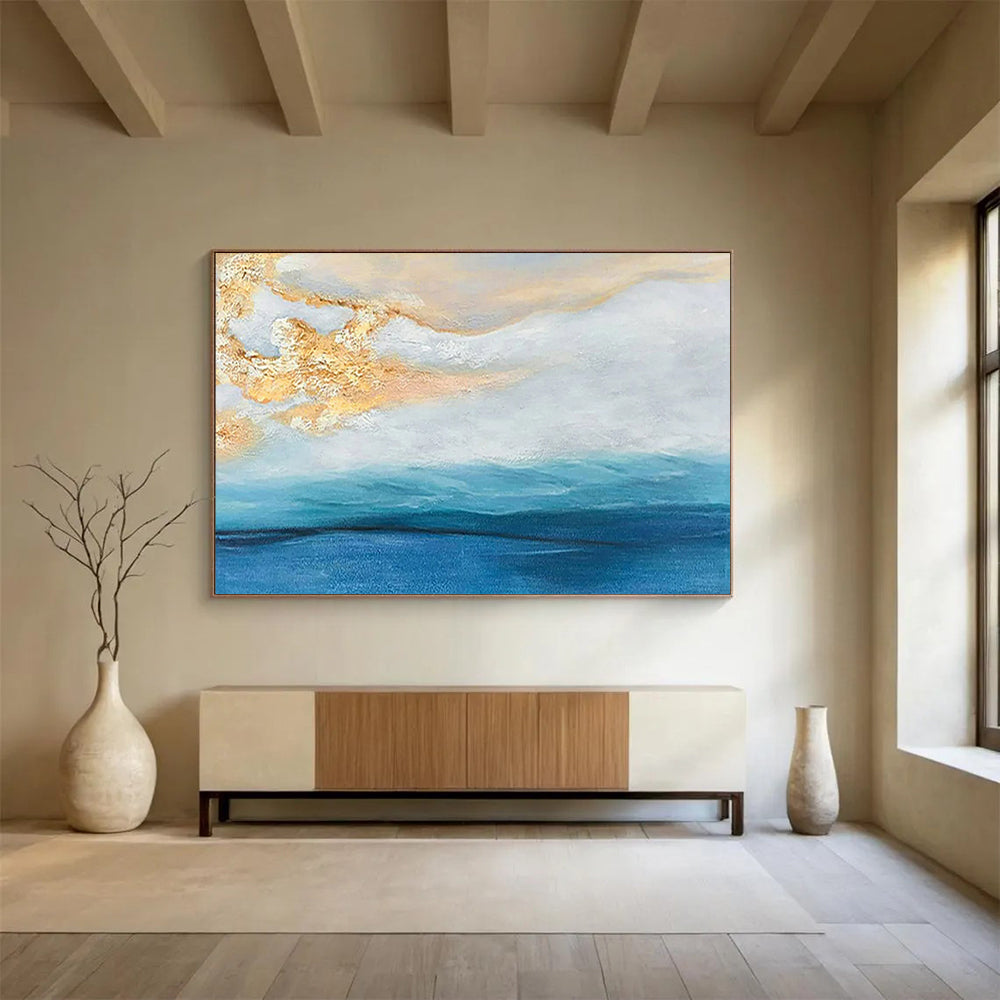 Oversized Hand-Painted Abstract Canvases for Entryway & Office LargeART1521