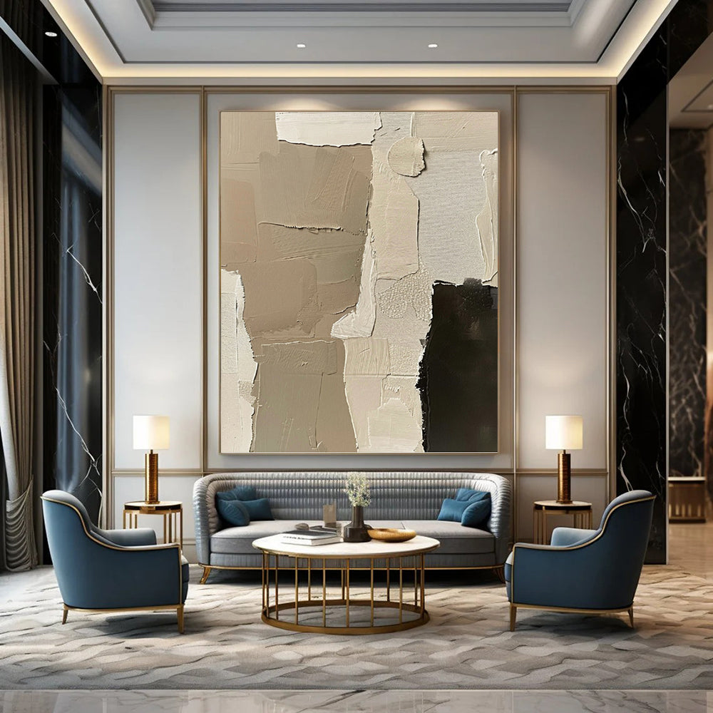 Artfully Engineered Hand - Crafted Textured Canvas Art for Bedroom & Bar DKH1161