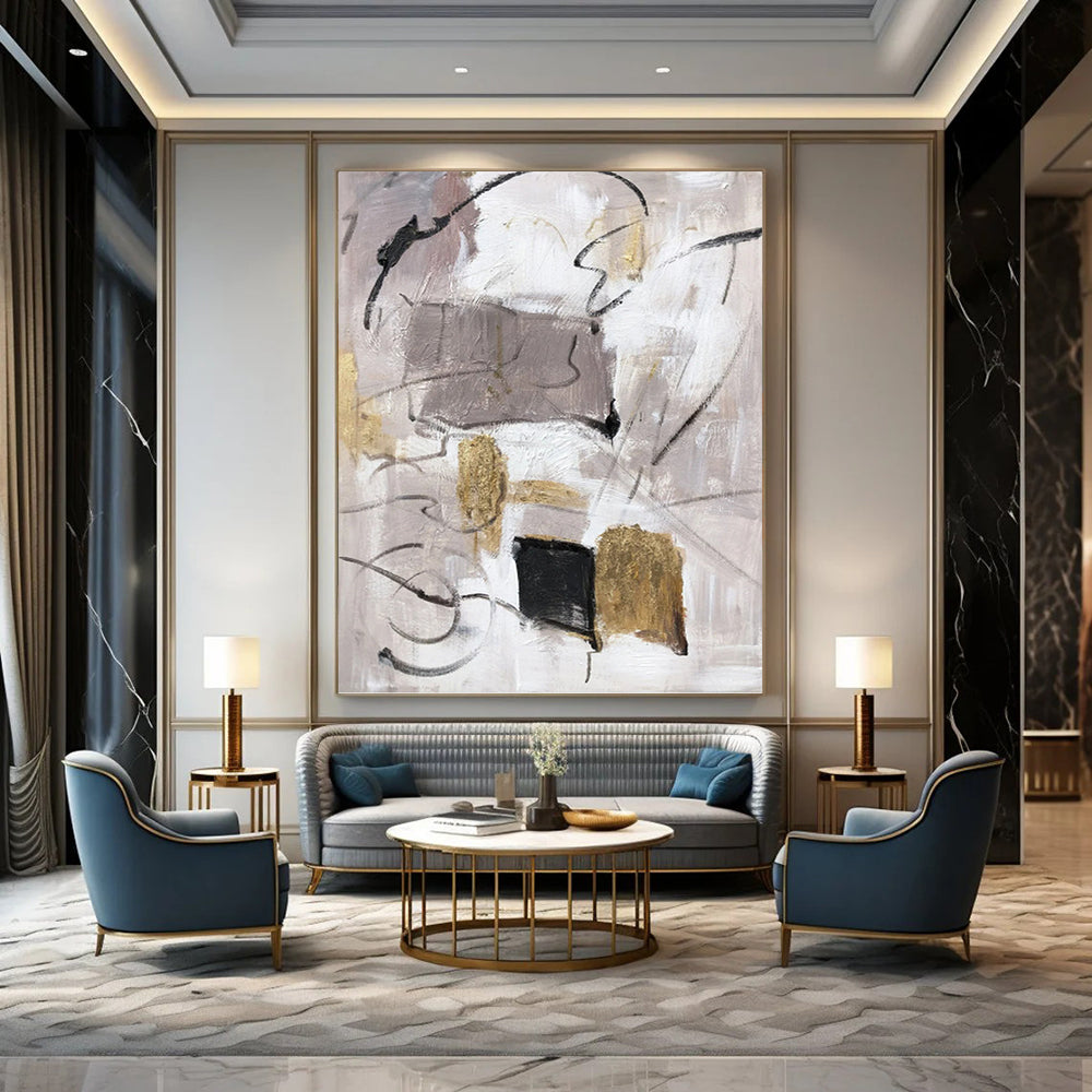 Enchanting Hand - Painted Textured Abstract for Dining Room & Hotel DKH1285