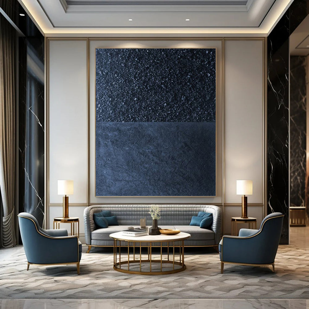 Dramatically Vast Hand - Painted Textured Abstract Mural for Theater & Performance Venue DKH1247