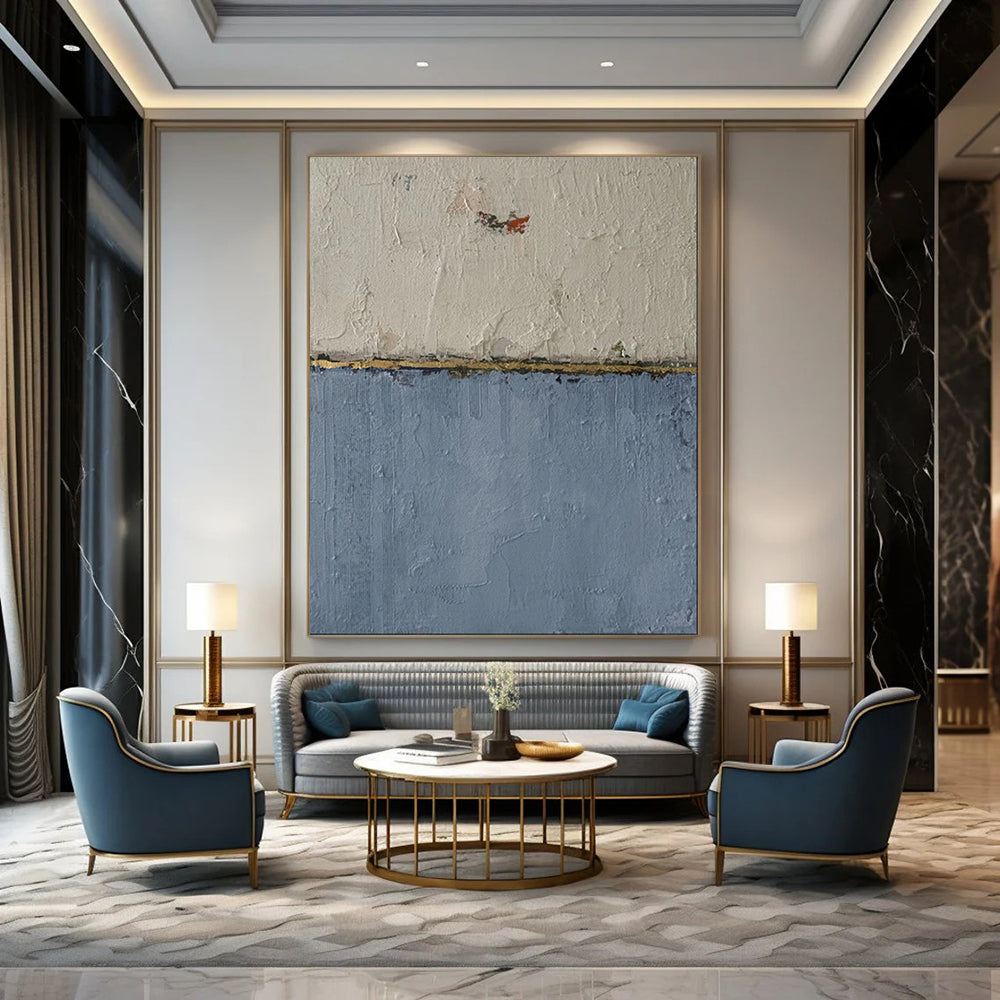 Radiant & Glowing Hand-Painted Custom Abstract Painting for Living Room & Dining Room LargeART1967