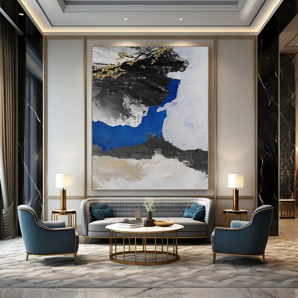 Immense Hand - Painted Textured Abstract Painting for Airport Terminal & Train Station DKH1231