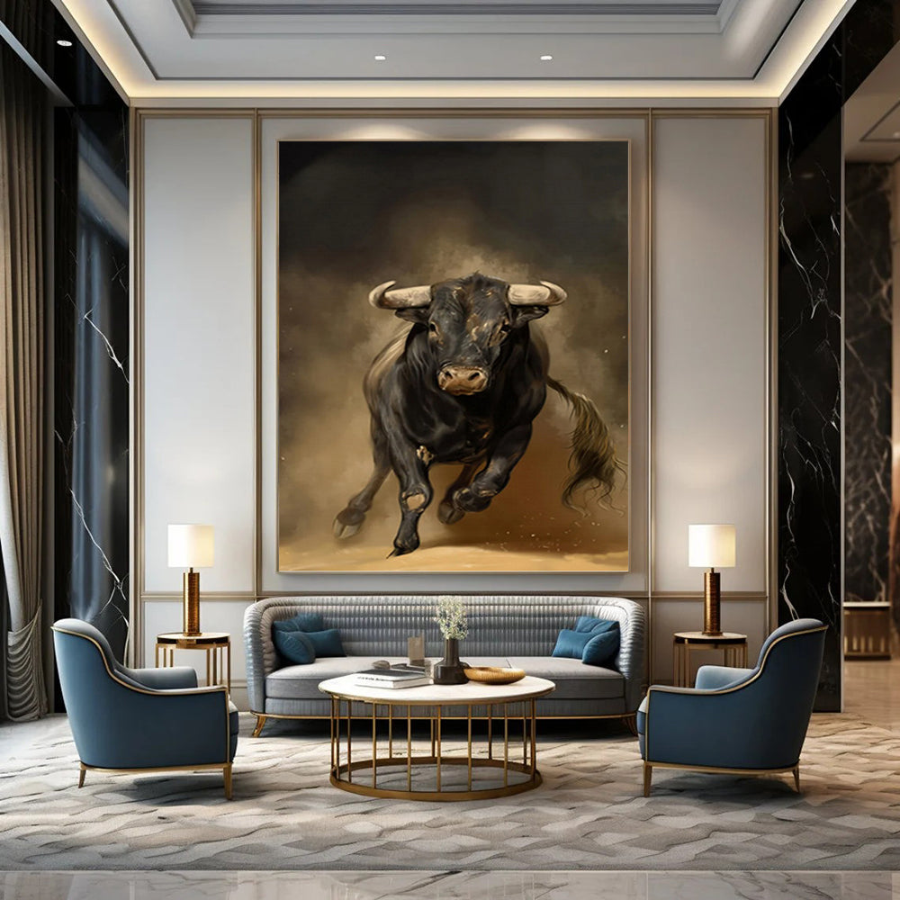 Large - Sized Exquisite Hand - Painted Textured Abstract Mural on Canvas for Bar & Hotel DKH1409